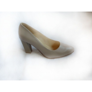 Skórzane szerokie czółenko tęgość G i H obcas 8.5 cm